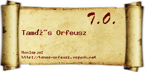 Tamás Orfeusz névjegykártya