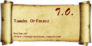 Tamás Orfeusz névjegykártya