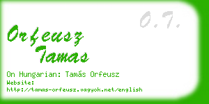 orfeusz tamas business card